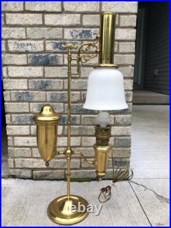 Vintage Aladdin Brass Student Lamp MilkGlass Shade Electric75th Anniversary