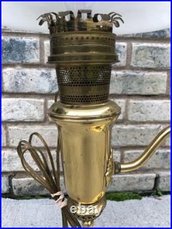 Vintage Aladdin Brass Student Lamp MilkGlass Shade Electric75th Anniversary