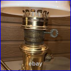 Vintage Aladdin Brass Student Lamp MilkGlass Shade Electric75th Anniversary