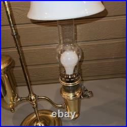 Vintage Aladdin Brass Student Lamp MilkGlass Shade Electric75th Anniversary