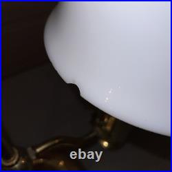 Vintage Aladdin Brass Student Lamp MilkGlass Shade Electric75th Anniversary