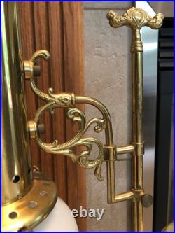 Vintage Aladdin Brass Student Lamp MilkGlass Shade Electric75th Anniversary