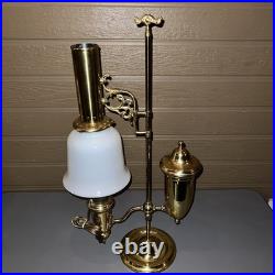 Vintage Aladdin Brass Student Lamp MilkGlass Shade Electric75th Anniversary