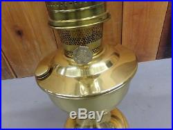 Vintage Aladdin Brass Table Oil Lamp Model 23 With Glass Chimney EUC