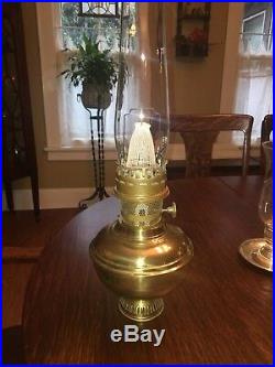 Vintage Aladdin Brass Wall Oil Lamp Model 23 With Bracket And Smoke Bell! VGC