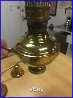 Vintage Aladdin Brass Wall Oil Lamp Model 23 With Bracket And Smoke Bell! VGC