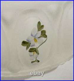 Vintage Aladdin Brushed Nickel Kerosene Lamp WithFlower Pattern Clear Glass Shade