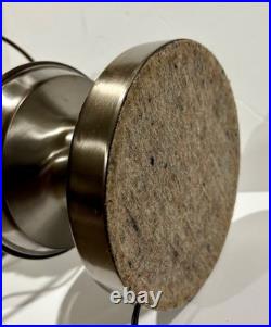 Vintage Aladdin Brushed Nickel Kerosene Lamp WithFlower Pattern Clear Glass Shade