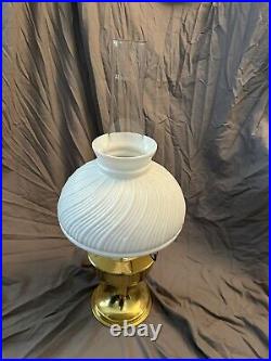 Vintage Aladdin Burner Oil Lamp No. 23 Brass With White Glass Shade Beautiful