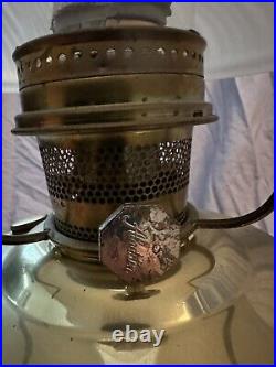 Vintage Aladdin Burner Oil Lamp No. 23 Brass With White Glass Shade Beautiful