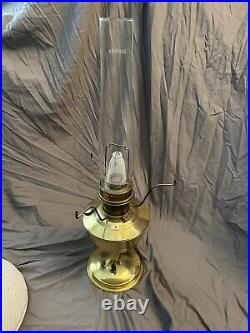 Vintage Aladdin Burner Oil Lamp No. 23 Brass With White Glass Shade Beautiful