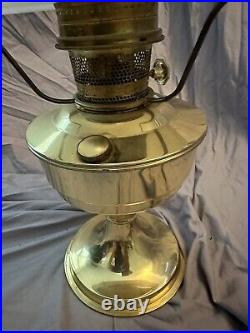 Vintage Aladdin Burner Oil Lamp No. 23 Brass With White Glass Shade Beautiful