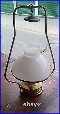 Vintage Aladdin Burner Oil Lamp No. 23 With White Detailed Glass Shade