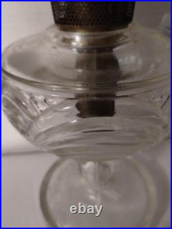 Vintage Aladdin Cathedral Green Crystal Glass Floral Shade Kerosene Stand Collec