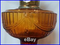 Vintage Aladdin Clear Amber Glass Oil Kerosene Lamp Lincoln Drape 23