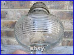 Vintage Aladdin Clear Beta Crystal Beehive Glass Oil Lamp With Burner Super NICE