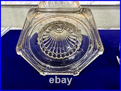 Vintage Aladdin Clear Beta Crystal Cathedral Oil Lamp With Burner & Chimney