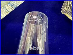 Vintage Aladdin Clear Beta Crystal Cathedral Oil Lamp With Burner & Chimney