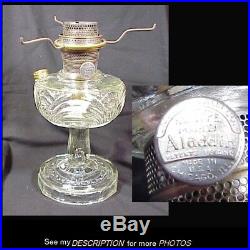 Vintage Aladdin Clear Crystal Kerosene Oil Lamp Washington Drape
