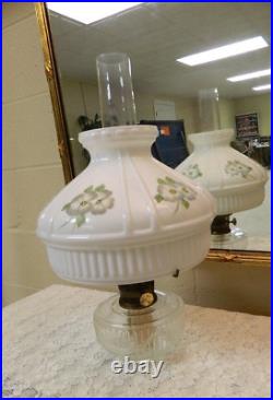 Vintage Aladdin Clear Crystal Lincoln Drape Lamp Model 23 Burner/Chimney Shade