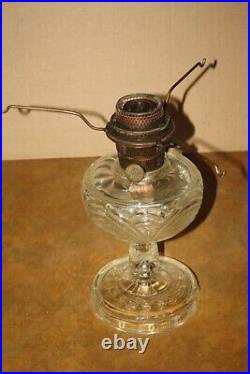 Vintage Aladdin Clear Glass Washington Drape Oil Lamp with NU-TYPE B Burner