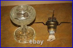 Vintage Aladdin Clear Glass Washington Drape Oil Lamp with NU-TYPE B Burner