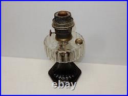 Vintage Aladdin Clear Over Black Base Kerosene Lamp B-burner