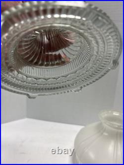 Vintage Aladdin Clear Round Base Model B Burner Shade Nu Type Oil Lamp