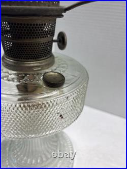 Vintage Aladdin Clear Round Base Model B Burner Shade Nu Type Oil Lamp