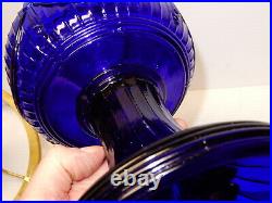 Vintage Aladdin Cobalt Blue Drape Kerosene Lamp 1989