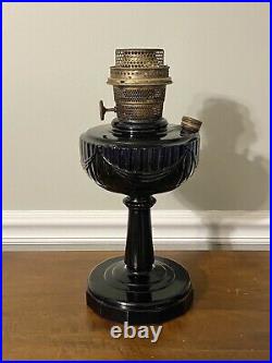 Vintage Aladdin Cobalt Blue Lincoln Drape Kerosene Lamp