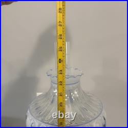 Vintage Aladdin Cobalt Blue Tall Lincoln Drape Converted Oil Lamp with Shade