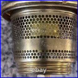 Vintage Aladdin Cobalt Blue Tall Lincoln Drape Converted Oil Lamp with Shade