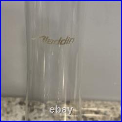 Vintage Aladdin Cobalt Blue Tall Lincoln Drape Converted Oil Lamp with Shade