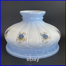 Vintage Aladdin Coleman, Rayo 10 Fitter Blue Oil Or Electric Glass Lamp Shade