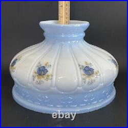 Vintage Aladdin Coleman, Rayo 10 Fitter Blue Oil Or Electric Glass Lamp Shade