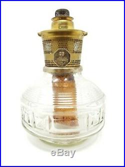 Vintage Aladdin Colonial Squares Shelf Table Lamp Clear Oil Kerosene # 23 Burner
