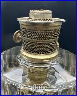Vintage Aladdin Corinthian Clear & Black Oil Lamp With Model B Burner (withIssues)