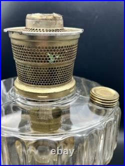 Vintage Aladdin Corinthian Clear & Black Oil Lamp With Model B Burner (withIssues)