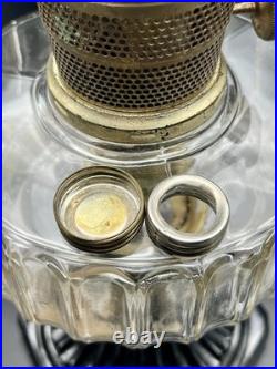 Vintage Aladdin Corinthian Clear & Black Oil Lamp With Model B Burner (withIssues)