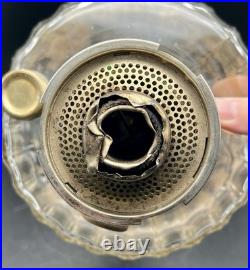 Vintage Aladdin Corinthian Clear & Black Oil Lamp With Model B Burner (withIssues)