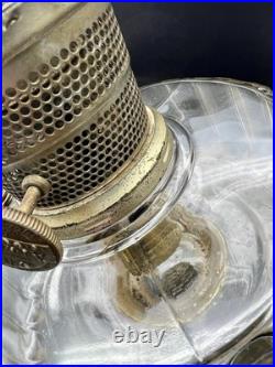 Vintage Aladdin Corinthian Clear & Black Oil Lamp With Model B Burner (withIssues)