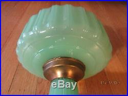 Vintage Aladdin Corinthian Green Jadeite Moonstone Kerosene Oil Lamp with Burner
