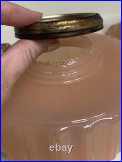 Vintage Aladdin Corinthian Oil Lamp Rose Moonstone Model B Burner 1930s Pink
