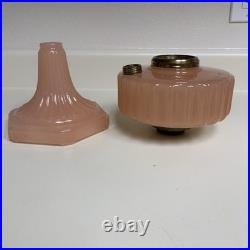 Vintage Aladdin Corinthian Oil Lamp Rose Moonstone W Model B Burner Pink