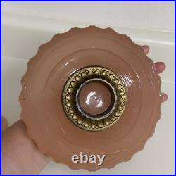 Vintage Aladdin Corinthian Oil Lamp Rose Moonstone W Model B Burner Pink