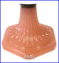 Vintage Aladdin Corinthian Pink & White Moonstone Oil Lamp Model B