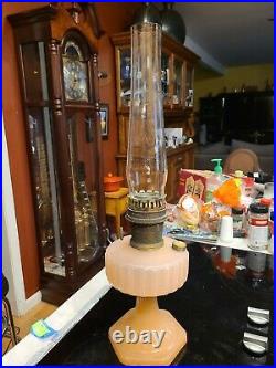 Vintage Aladdin Corinthian Rose Moonstone Lamp & Chimney Model B