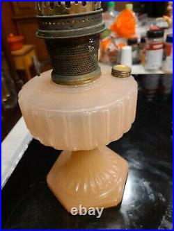 Vintage Aladdin Corinthian Rose Moonstone Lamp & Chimney Model B