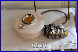 Vintage Aladdin Cream Glass Kerosene Oil Lamp Model B Hanging Lamp witho Chimney